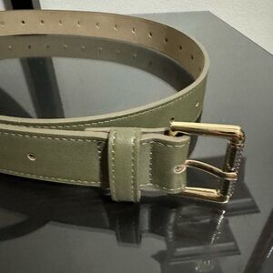 Olive Green Belt with Gold Buckle XL